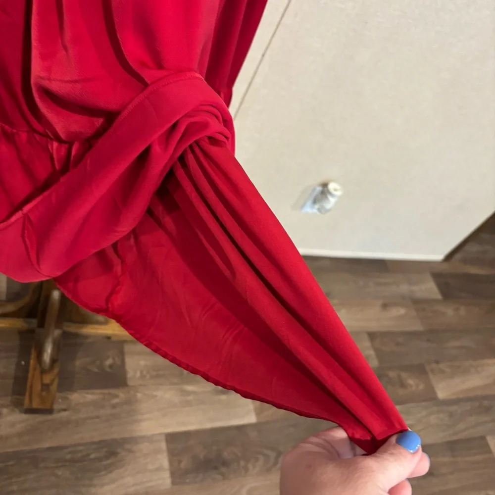 Elegant Red Ruffle Dress Size XL NWOT - Picture 4 of 5